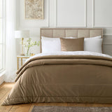 Harlan Cream Bedspread Recycled Polyester 235cm x 235cm - Harlan Bedspread In Taupe 235 X 235Cm 1