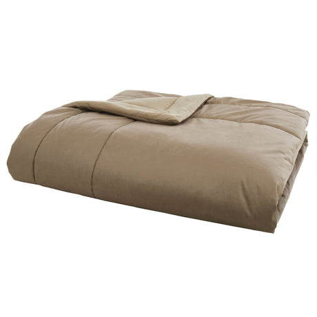 Harlan Cream Bedspread Recycled Polyester 235cm x 235cm - Harlan Bedspread In Taupe 235 X 235Cm 3