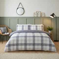 Harris Check Denim Duvet Cover Bedding Set