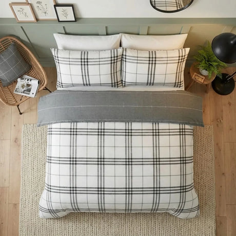 Harris Check Grey Duvet Cover Bedding Set-4