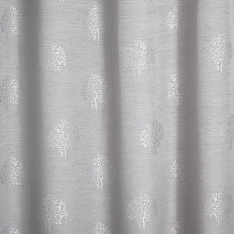 Harvest Jacquard Silver Eyelet Curtains Light Filtering - Harvest Eyelet Curtains In Silver 3