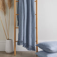 Hayden Eco-Friendly Recycled Cotton Soft Throw – Blue – 130cm x 180cm / 200cm x 200cm - Hayden Bedspread In Blue 200 X 200Cm 2