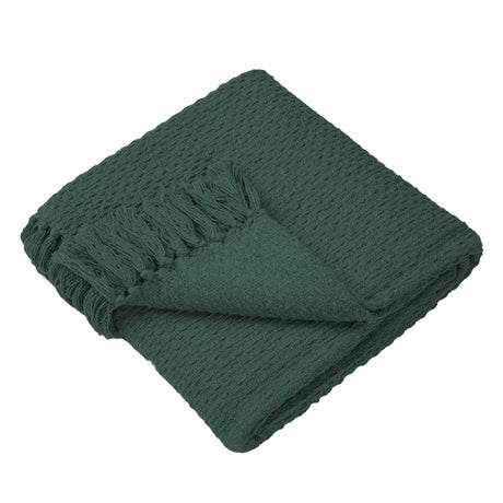Hayden Eco-Friendly Recycled Cotton Soft Throw – Green – 130cm x 180cm / 200cm x 200cm