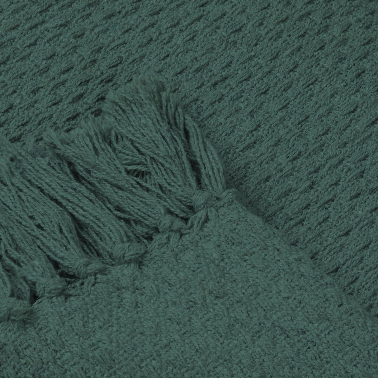 Hayden Eco-Friendly Recycled Cotton Soft Throw – Green – 130cm x 180cm / 200cm x 200cm - Hayden Bedspread In Green 200 X 200Cm 3