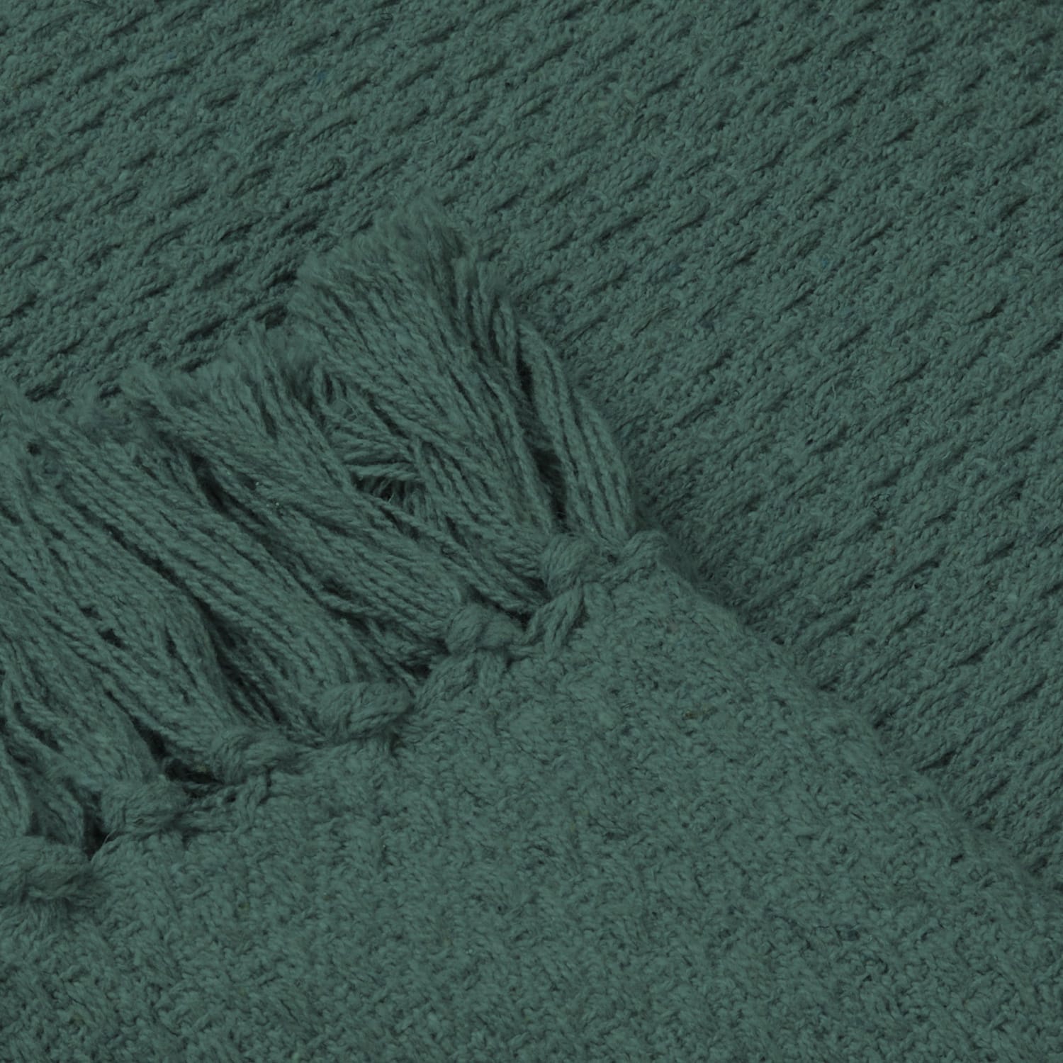 Hayden Eco-Friendly Recycled Cotton Soft Throw – Green – 130cm x 180cm / 200cm x 200cm - Hayden Bedspread In Green 200 X 200Cm 3