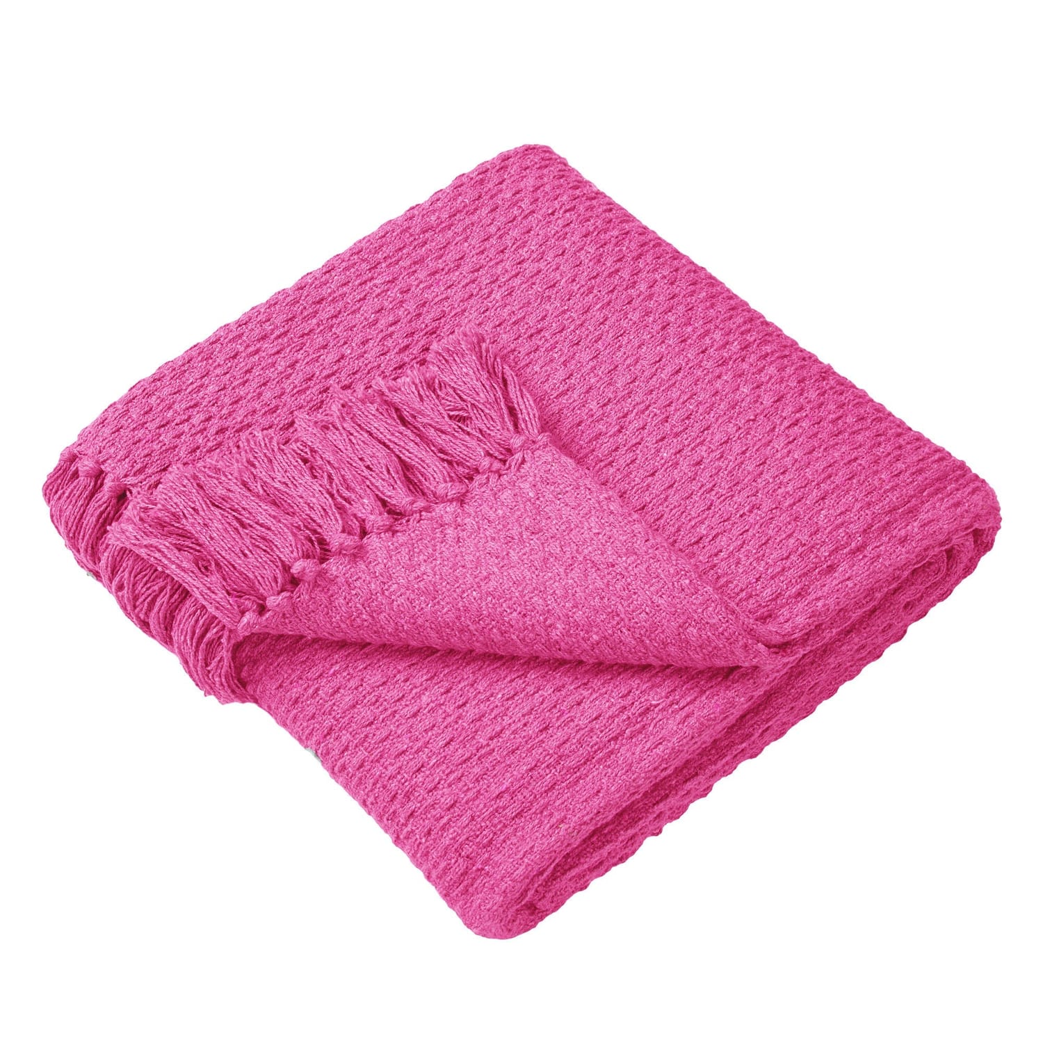 Hayden Eco-Friendly Recycled Cotton Soft Throw – Pink – 130cm x 180cm / 200cm x 200cm - Hayden Bedspread In Pink 200 X 200Cm 3