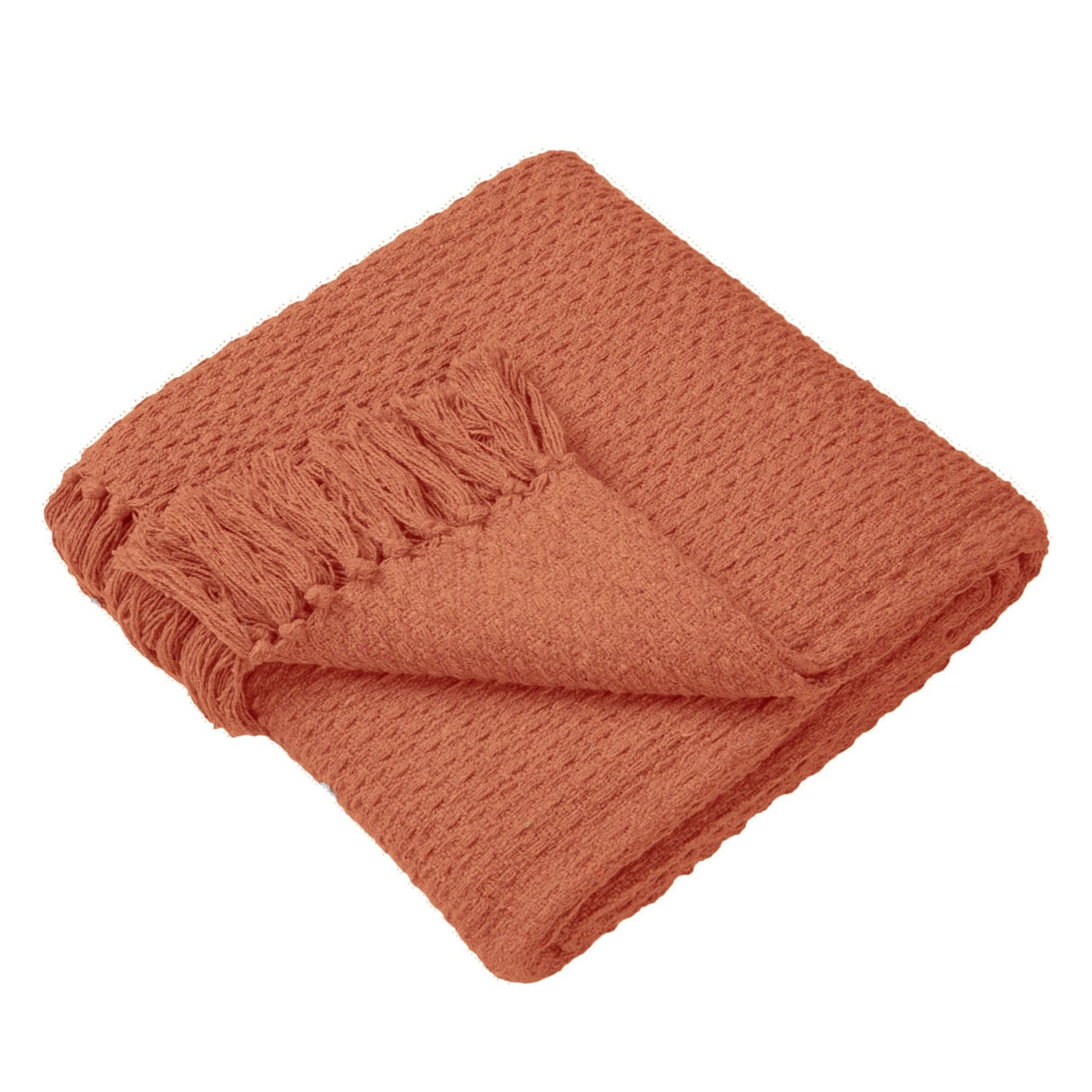 Hayden Eco-Friendly Recycled Cotton Soft Throw – Terracotta – 130cm x 180cm / 200cm x 200cm