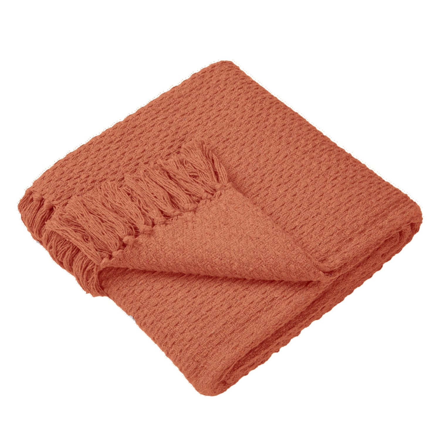 Hayden Eco-Friendly Recycled Cotton Soft Throw – Terracotta – 130cm x 180cm / 200cm x 200cm