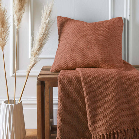 Hayden Eco-Friendly Recycled Cushion Cover 43cm x 43cm - Terracotta - Hayden Cushion In Terracotta 43 X 43Cm 2