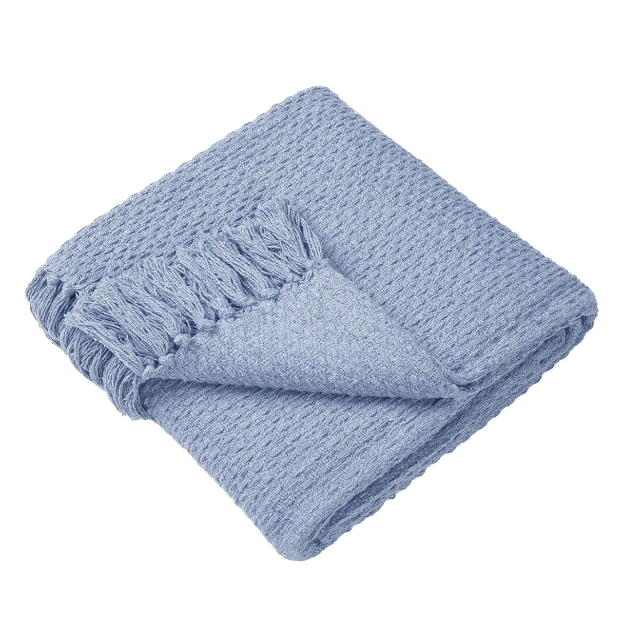 Hayden Eco-Friendly Recycled Cotton Soft Throw – Blue – 130cm x 180cm / 200cm x 200cm - Hayden Throw In Blue 130 X 180Cm 3