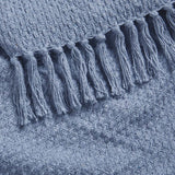 Hayden Eco-Friendly Recycled Cotton Soft Throw – Blue – 130cm x 180cm / 200cm x 200cm - Hayden Throw In Blue 130 X 180Cm 4