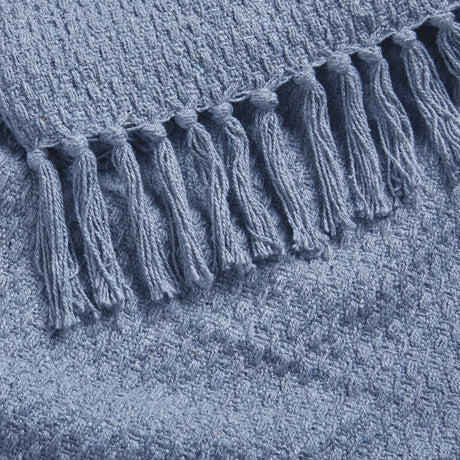 Hayden Eco-Friendly Recycled Cotton Soft Throw – Blue – 130cm x 180cm / 200cm x 200cm - Hayden Throw In Blue 130 X 180Cm 4