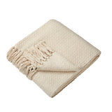 Hayden Eco-Friendly Recycled Cotton Soft Throw – Cream – 130cm x 180cm / 200cm x 200cm - Hayden Throw In Cream 3