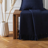 Hayden Eco-Friendly Recycled Cotton Soft Throw – Navy – 130cm x 180cm / 200cm x 200cm - Hayden Throw In Navy 2