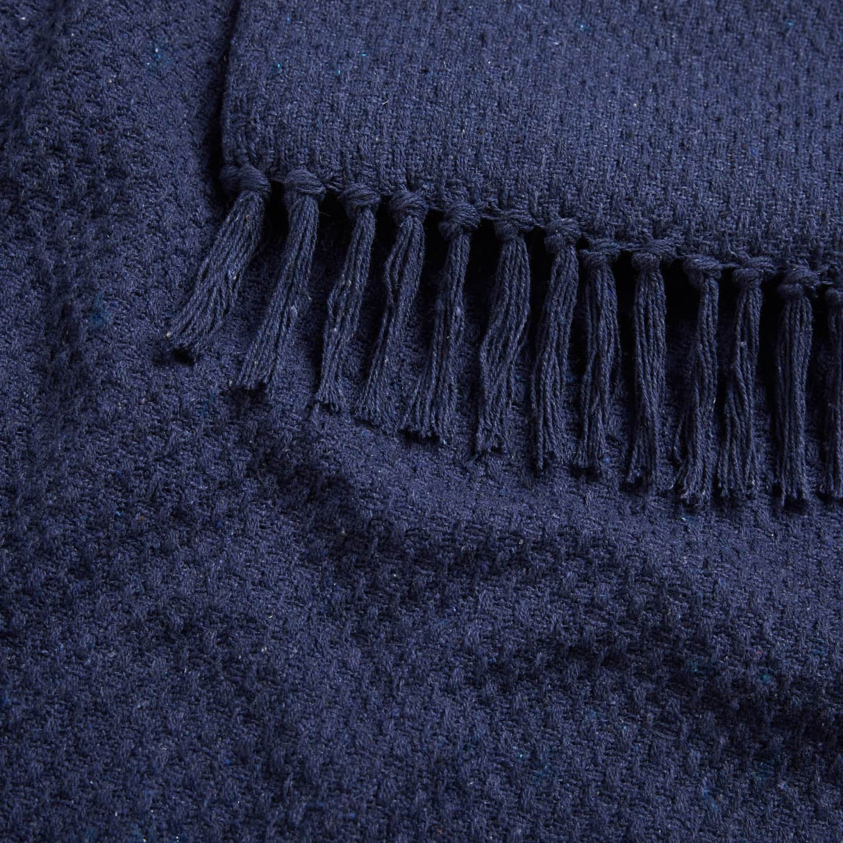 Hayden Eco-Friendly Recycled Cotton Soft Throw – Navy – 130cm x 180cm / 200cm x 200cm - Hayden Throw In Navy 4