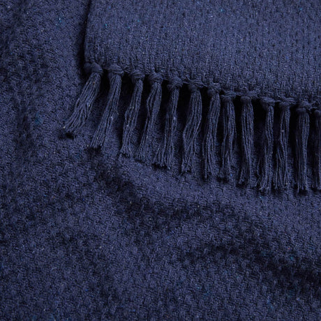 Hayden Eco-Friendly Recycled Cotton Soft Throw – Navy – 130cm x 180cm / 200cm x 200cm - Hayden Throw In Navy 4