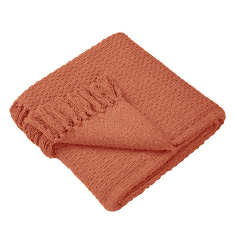 Hayden Eco-Friendly Recycled Cotton Soft Throw – Terracotta – 130cm x 180cm / 200cm x 200cm - Hayden Throw In Terracotta 130 X 180Cm 1