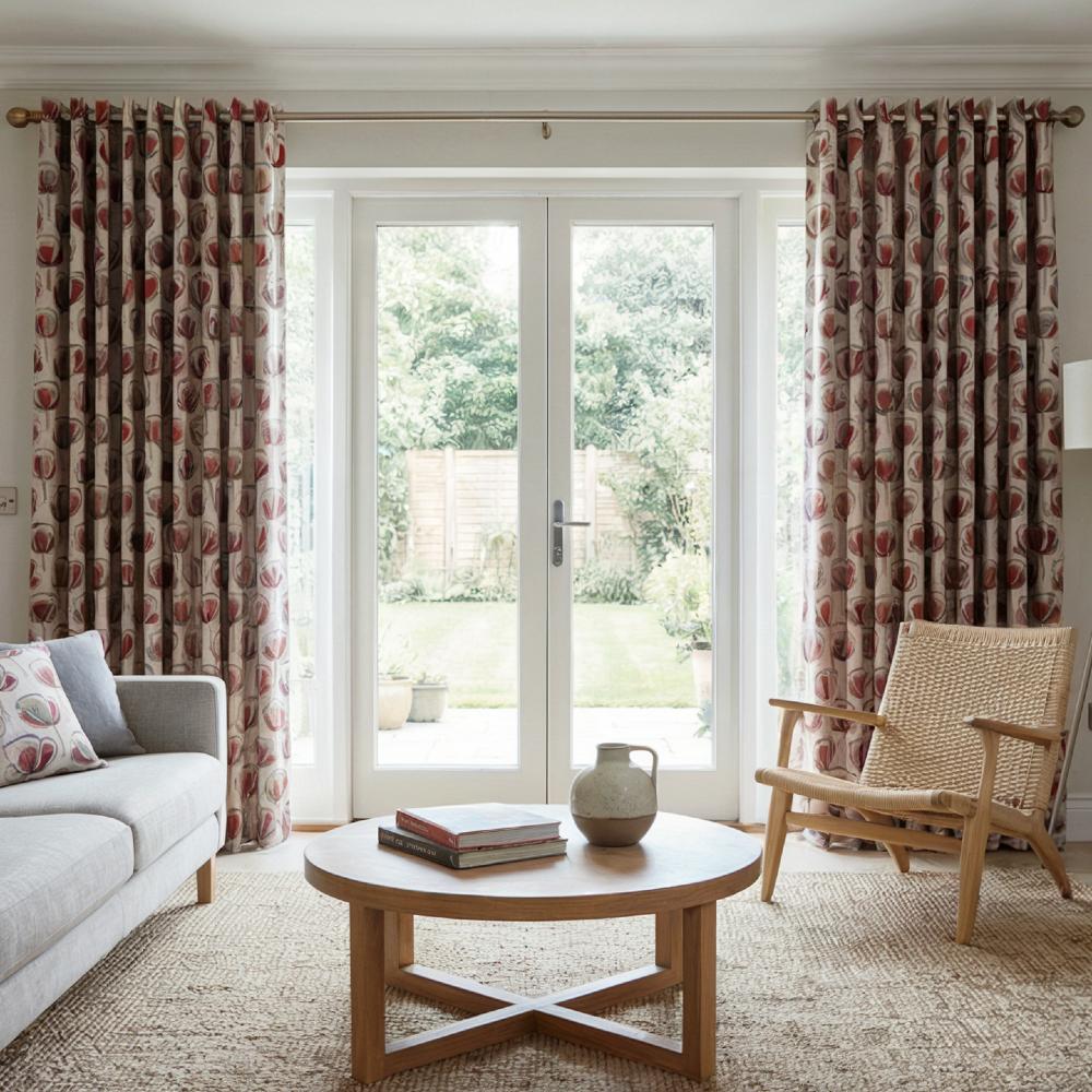 Helix Made to Measure Curtains Red