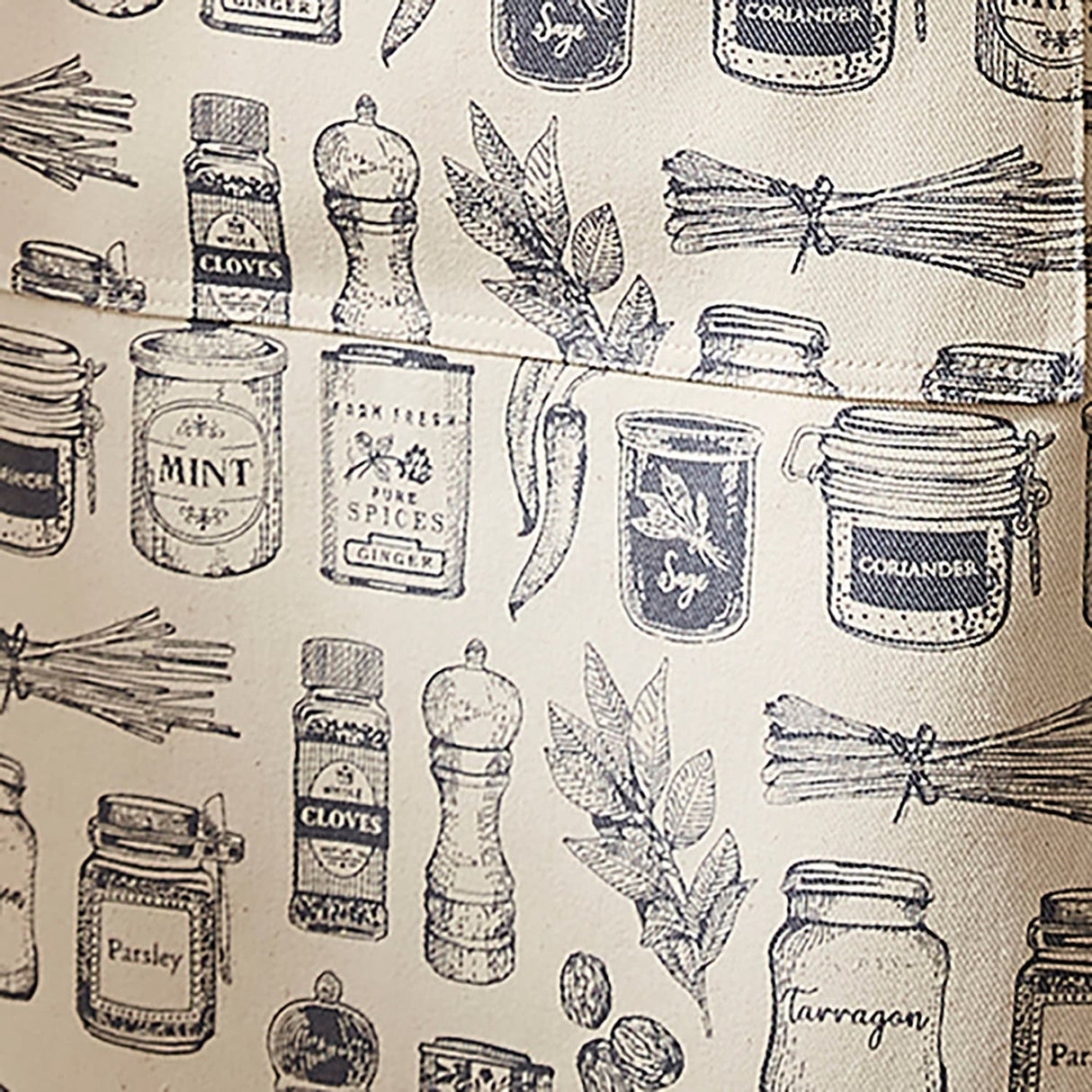 Ulster Weavers Herbs & Spices Cotton Apron - Herbs & Spices Cotton Apron In Grey 4