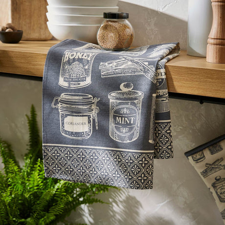 Ulster Weavers Herbs & Spices Tea Towel - Herbs & Spices Cotton Tea Towel In Grey 2