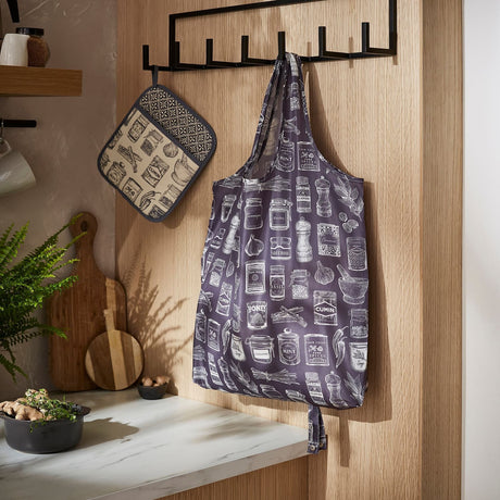 Ulster Weavers Herbs & Spices Packable Shopping Bag - Herbs & Spices Foldable Tote Bag Medium In Grey 2