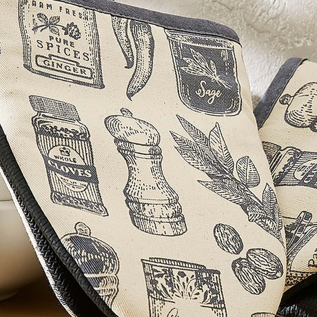 Ulster Weavers Herbs & Spices Microwave Mitts Pair - Herbs & Spices Microwave Mitts Pair In Grey 4