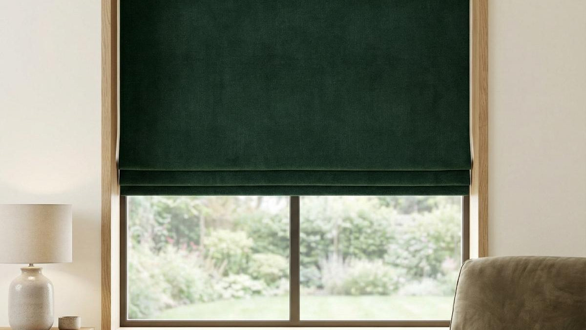 Lille Made to Measure Roman Blind Bottle Green