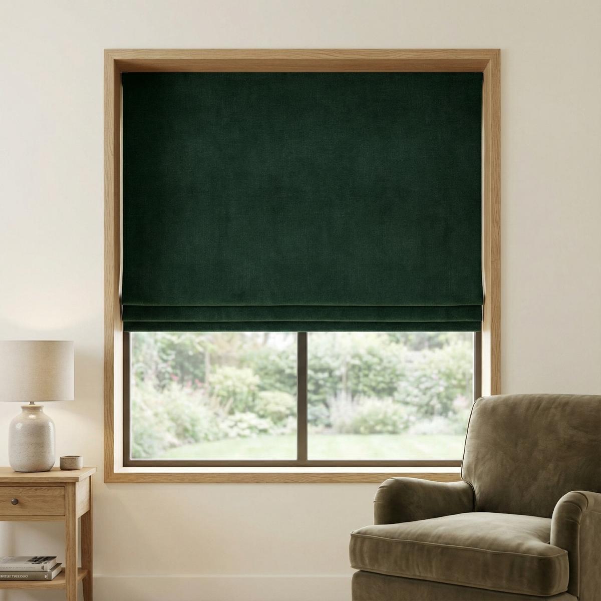 Lille Made to Measure Roman Blind Bottle Green