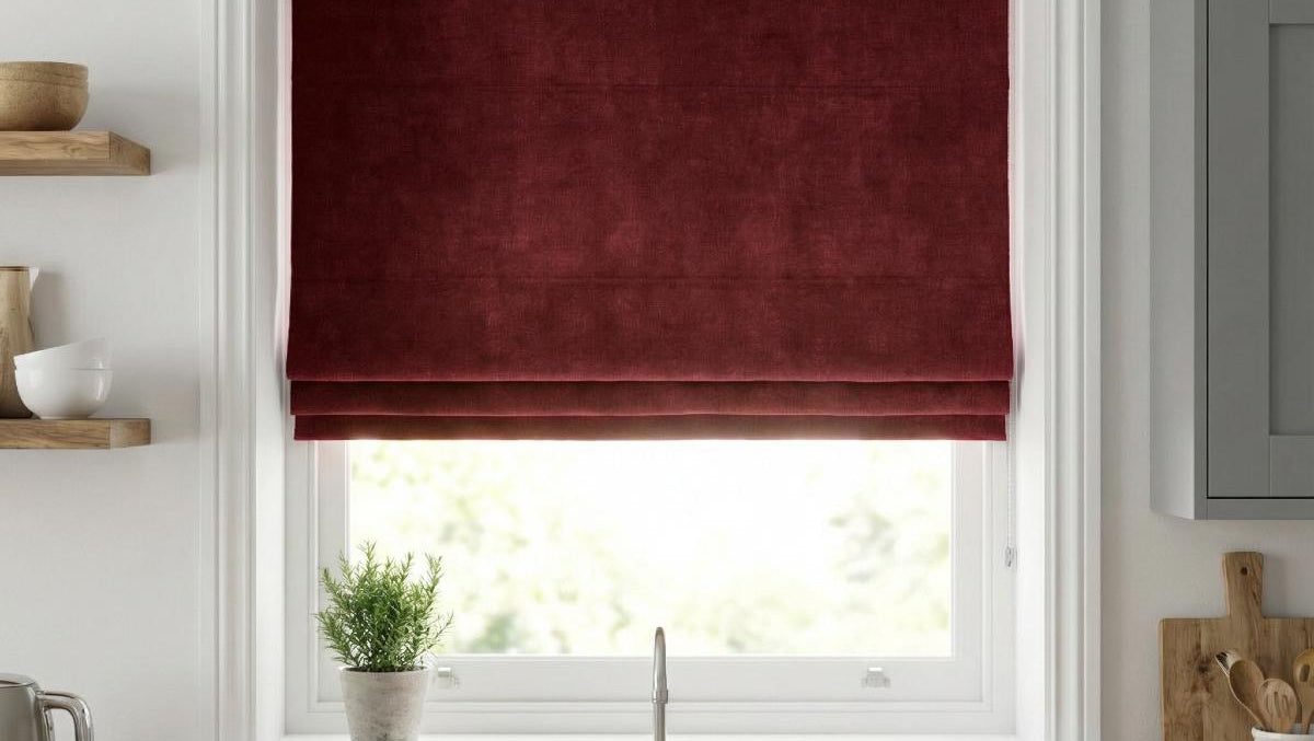 Lille Made to Measure Roman Blind Burgundy