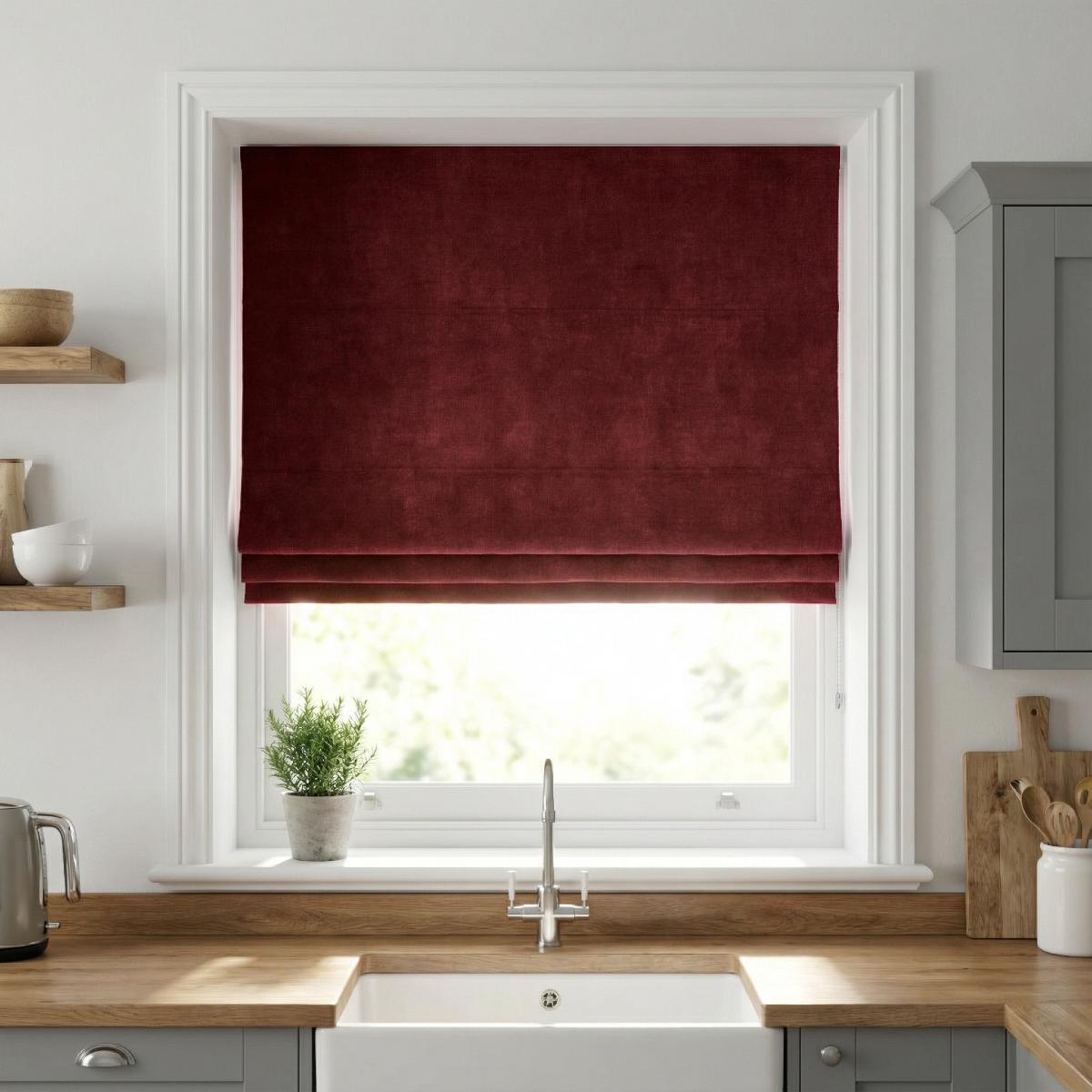 Lille Made to Measure Roman Blind Burgundy