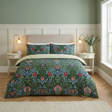 Heritage Flora Duvet Cover Set - Navy