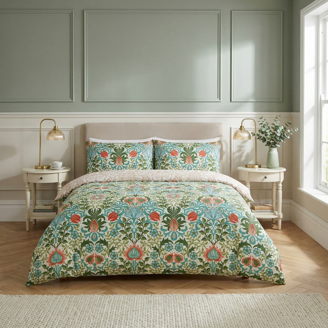 Heritage Flora Multicolour Duvet Cover Bedding Set
