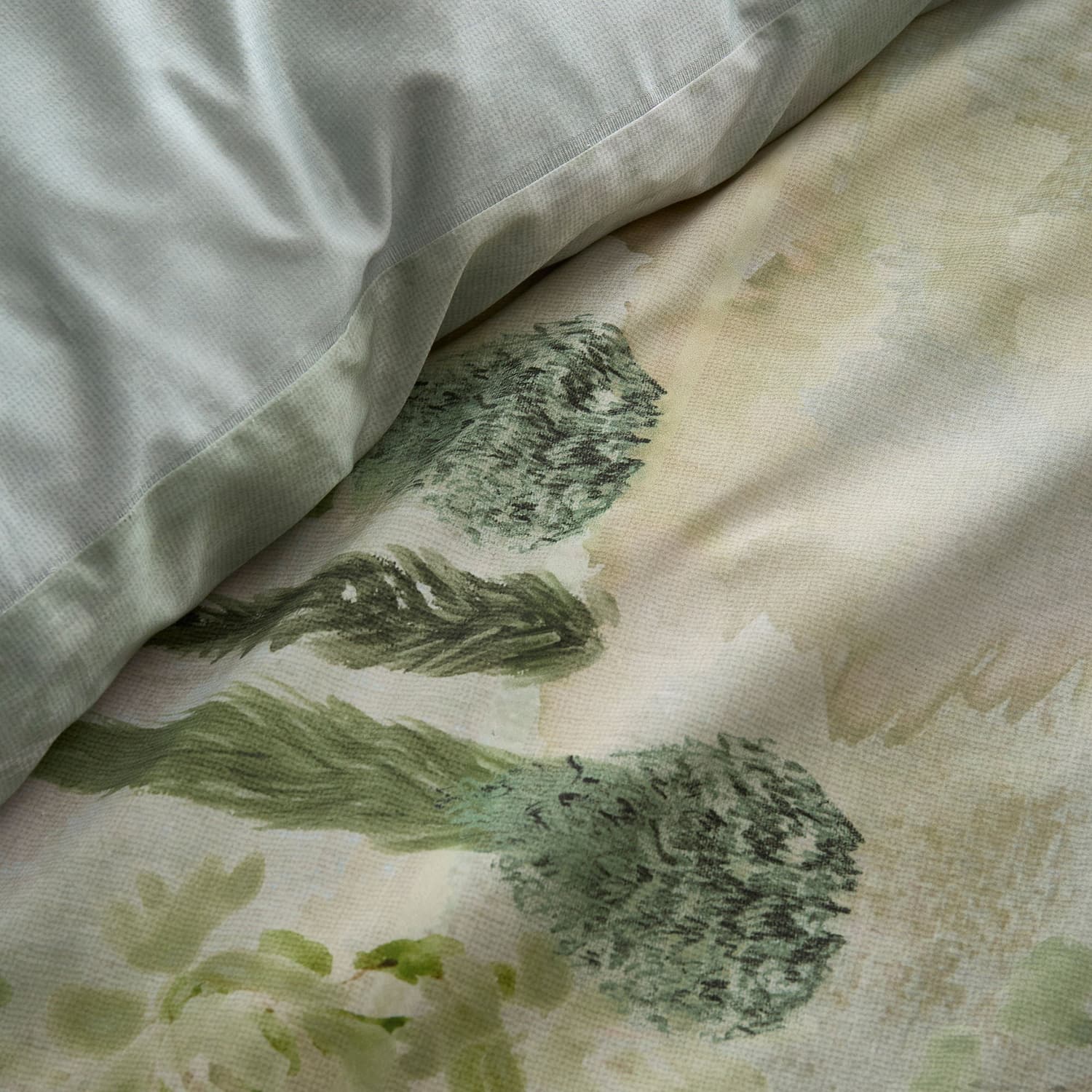 Hidden Garden 100% Cotton 200 Thread Count Botanical Duvet Cover Set - Hidden Garden Duvet Cover Set In Green 3