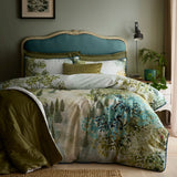 Hidden Garden 100% Cotton 200 Thread Count Botanical Duvet Cover Set - Hidden Garden Duvet Cover Set In Green 4