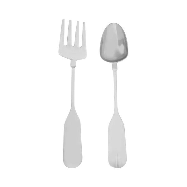High Gloss Silver Aluminium Wall Mounted Spoon and Fork Set 120cm