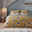 Highland Cow Polycotton Duvet Cover Set - Ochre