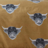 Highland Cow Polycotton Duvet Cover Set - Ochre - Highland Cow Duvet Cover Set In Ochre 3