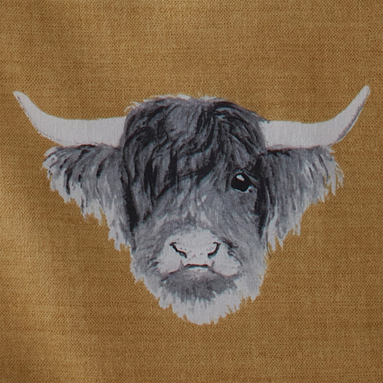 Highland Cow Polycotton Duvet Cover Set - Ochre - Highland Cow Duvet Cover Set In Ochre 4