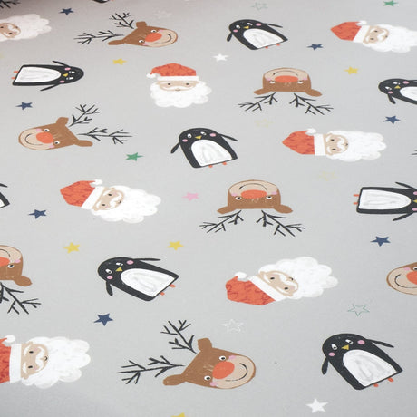 Ho Ho Ho Christmas Single 25cm Deep Fitted Sheet - Ho Ho Ho Christmas 25Cm Deep Fitted Bed Sheet In Red 2
