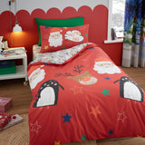Ho Ho Ho Christmas Duvet Cover Set Red Polycotton