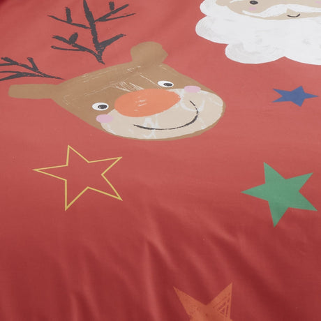 Ho Ho Ho Christmas Duvet Cover Set Red Polycotton - Ho Ho Ho Christmas Duvet Cover Set In Red 3