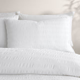 Honley Seersucker Microfibre Duvet Cover Set - White - Honley Seersucker Duvet Cover Set In White 2