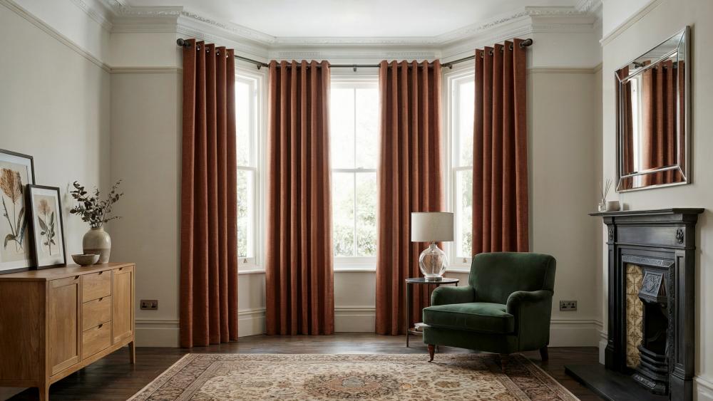 Hopsack Made to Measure Curtains Sunset 3