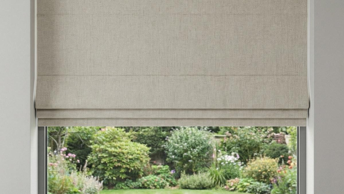 Hopsack Made to Measure Roman Blind Natural