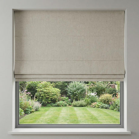 Hopsack Made to Measure Roman Blind Natural
