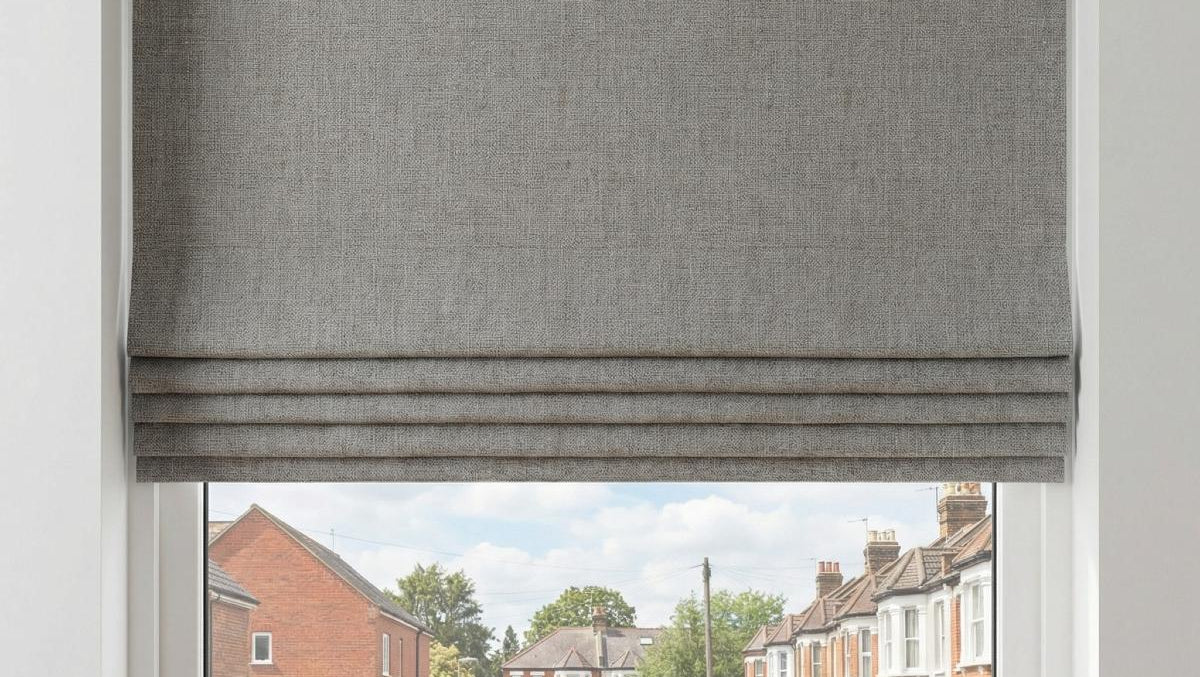 Hopsack Made to Measure Roman Blind Platinum