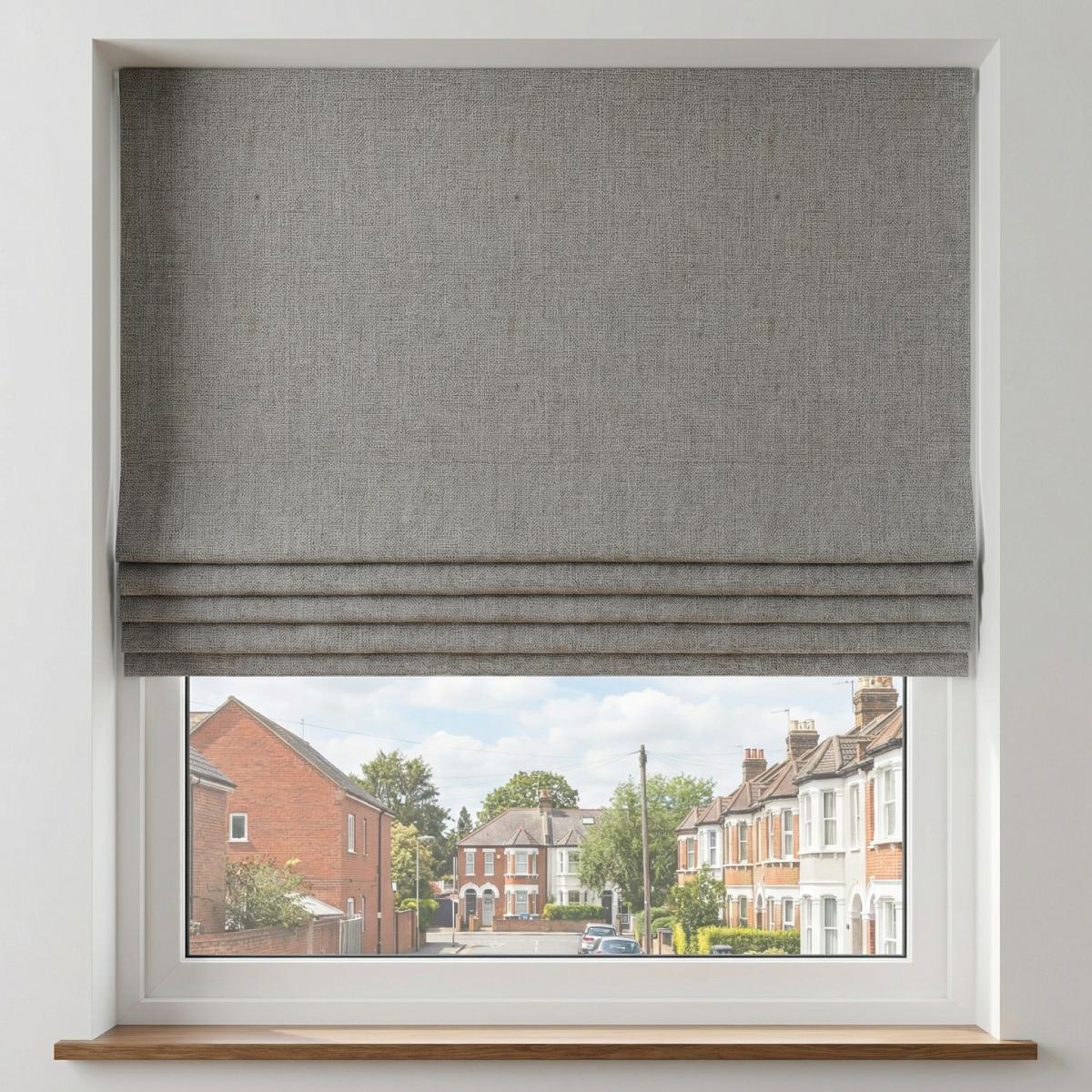 Hopsack Made to Measure Roman Blind Platinum