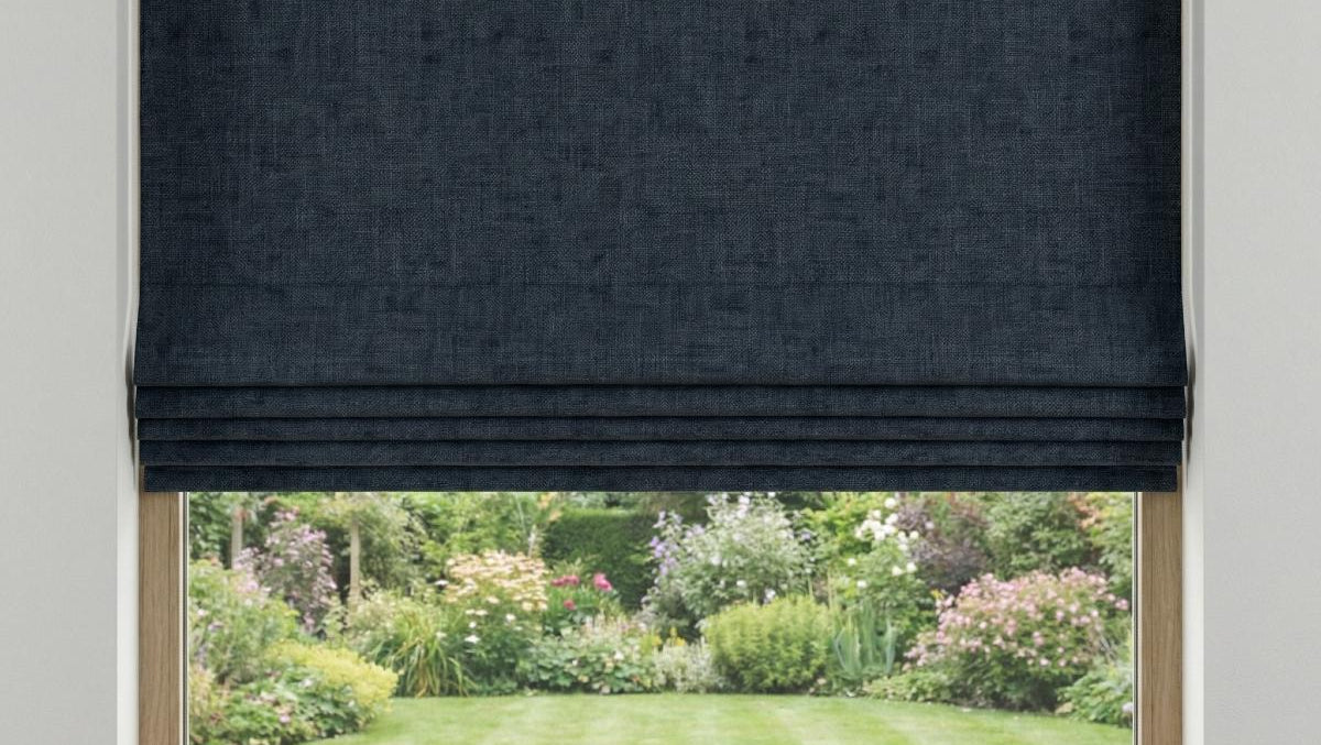 Hopsack Made to Measure Roman Blind Sapphire