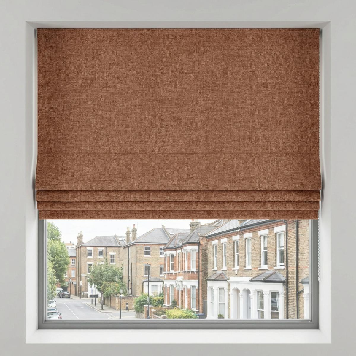 Hopsack Made to Measure Roman Blind Soft Peach