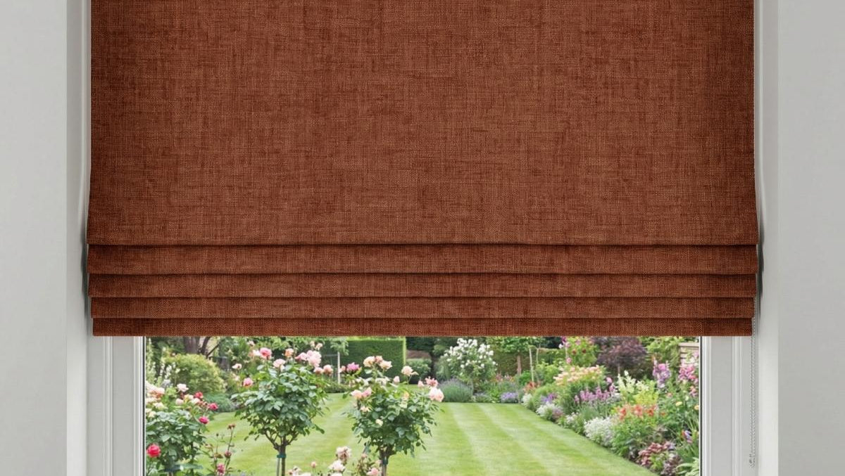 Hopsack Made to Measure Roman Blind Sunset